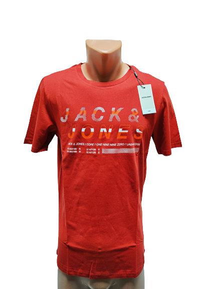 Tricou Barbati Jack&Jones, cu imprimeu Logo, Portocaliu