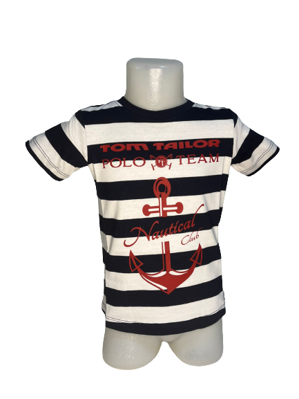 Tricou Copii, Tom Tailor, cu imprimeu "Nautical", Alb