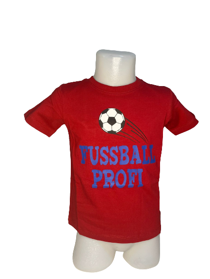 Tricou Copii, KidsWorld, cu imprimeu text "Fusbal Profi", Rosu