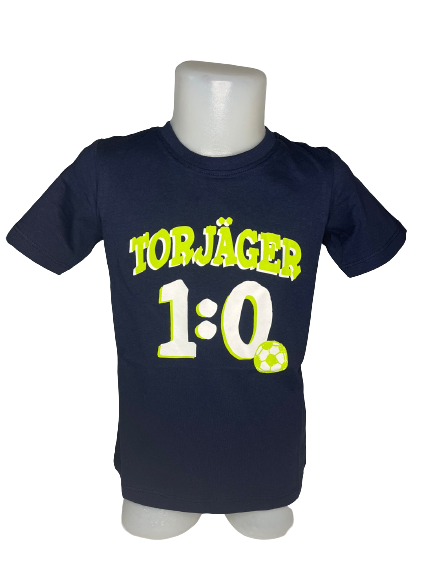 Tricou Copii, KidsWorld, cu imprimeu text "1-0", Albastru inchis