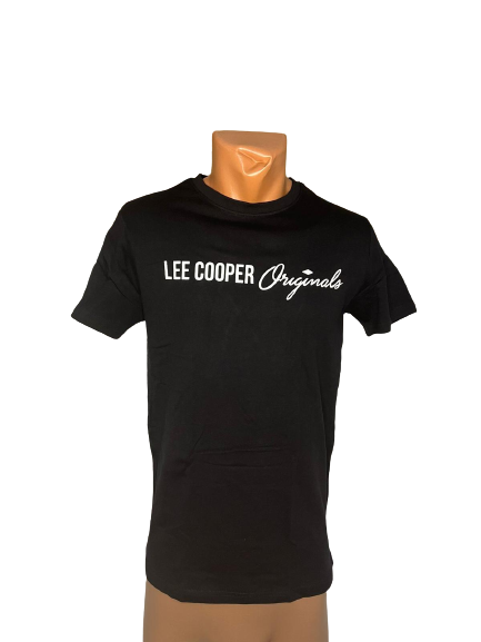 Tricou Barbati, LeeCooper, cu imprimeu Logo, Negru