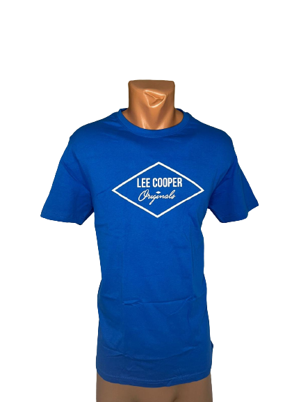 Tricou Barbati, LeeCooper, cu imprimeu Logo, Albastru